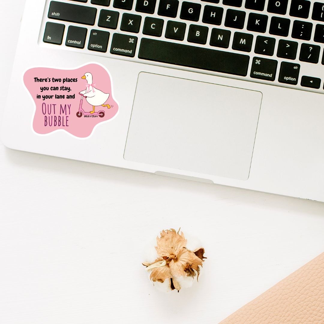 Out My Bubble Goose Sticker | Funny Introvert Vinyl Sticker - Splash of Charm