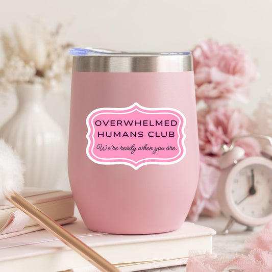 Overwhelmed Humans Club Sticker | Soft Life Mental Health Sticker - Splash of Charm