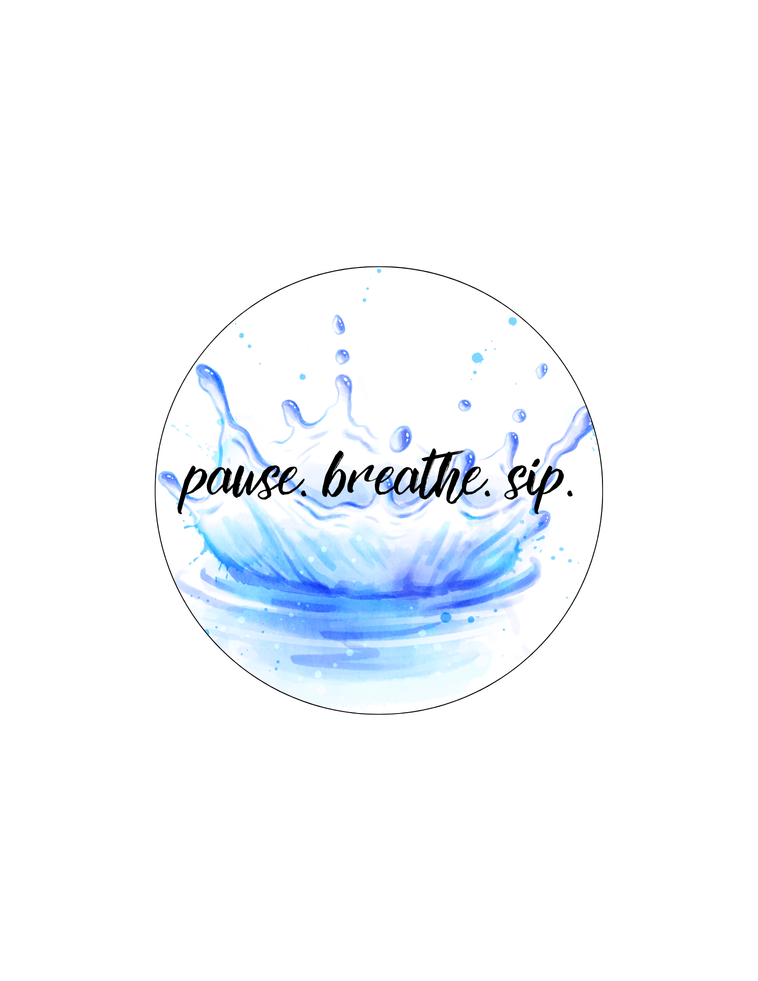 Pause Breathe Sip Watercolor Desk Coaster - Splash of Charm