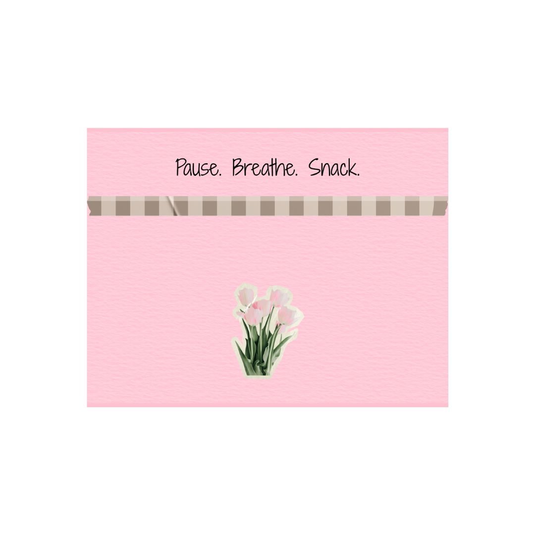 Pause. Breathe. Snack. Lunch Notes | Encouraging Self - Care Meal Notes - Splash of Charm