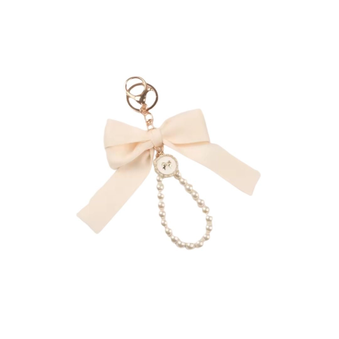 Pearl Bow Wristlet Charm | Coquette Purse & Binder Accessory - Splash of Charm