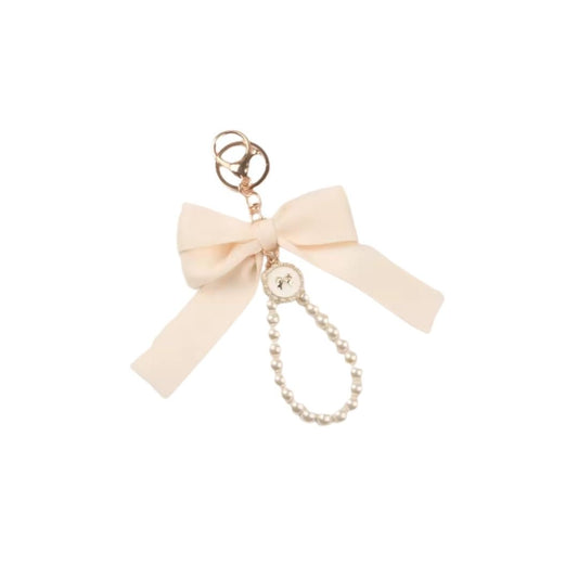 Pearl Bow Wristlet Charm | Coquette Purse & Binder Accessory - Splash of Charm