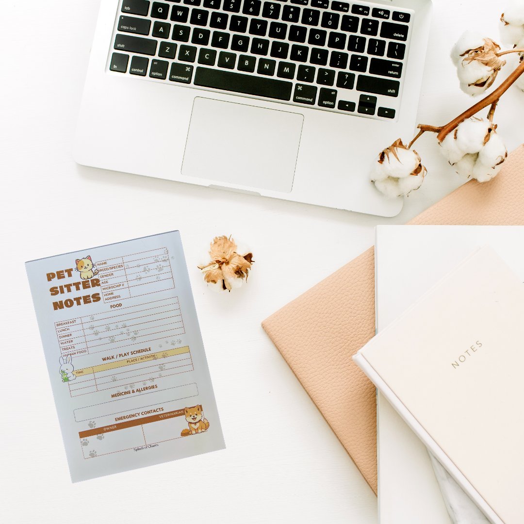 Pet Sitter Notepads – Cute & Practical Daily Pet Care Tracker - Splash of Charm