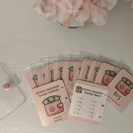 Petite Progress Mini Savings Binder – Clear Pink Budget Binder with Cash Envelopes - Splash of Charm