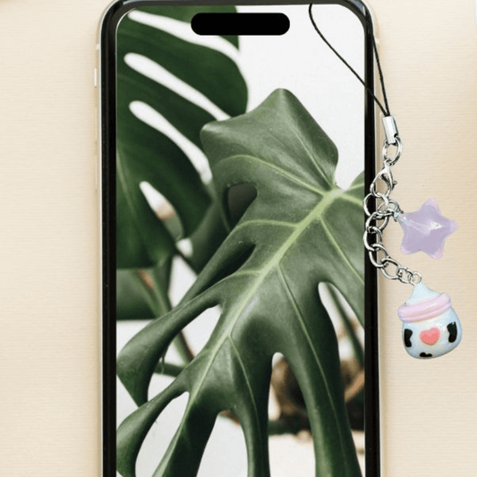 Cell Phone & Hanging Straw Charm – Cute & Functional Accessory - Splash of Charm