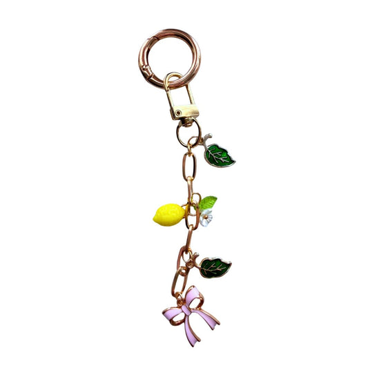 Pink Bow Lemon Purse Charm | Citrus Bag Charm - Splash of Charm
