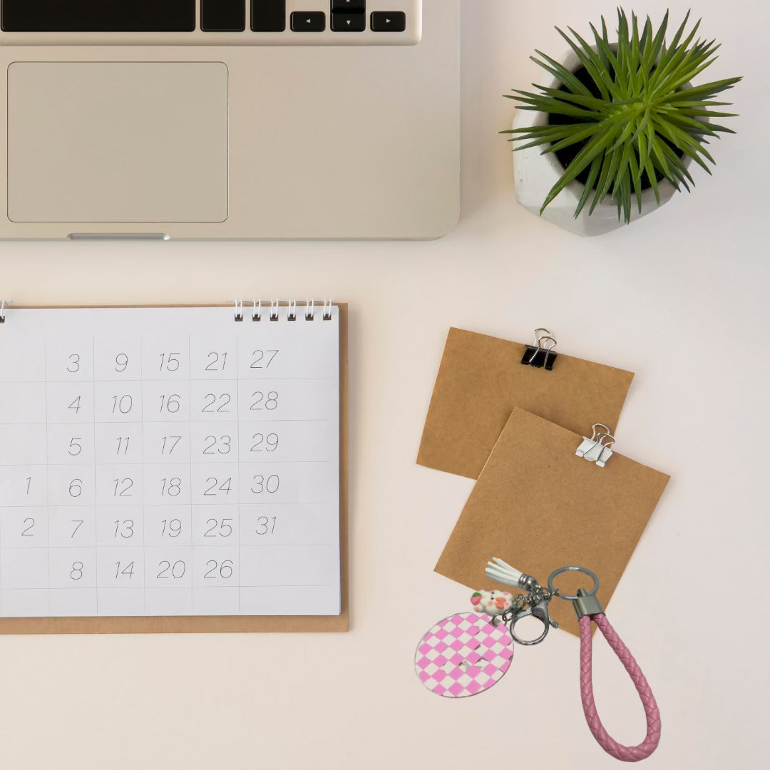 Round Acrylic Wristlet Keychain – Stylish and Functional Accessory - Splash of Charm