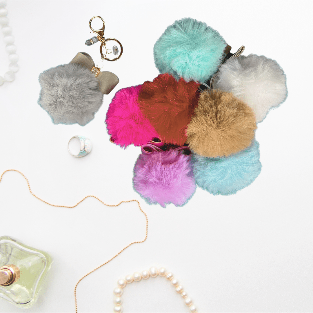 Pom Ball Purse Charm Keychain – Fun & Stylish Accessory - Splash of Charm