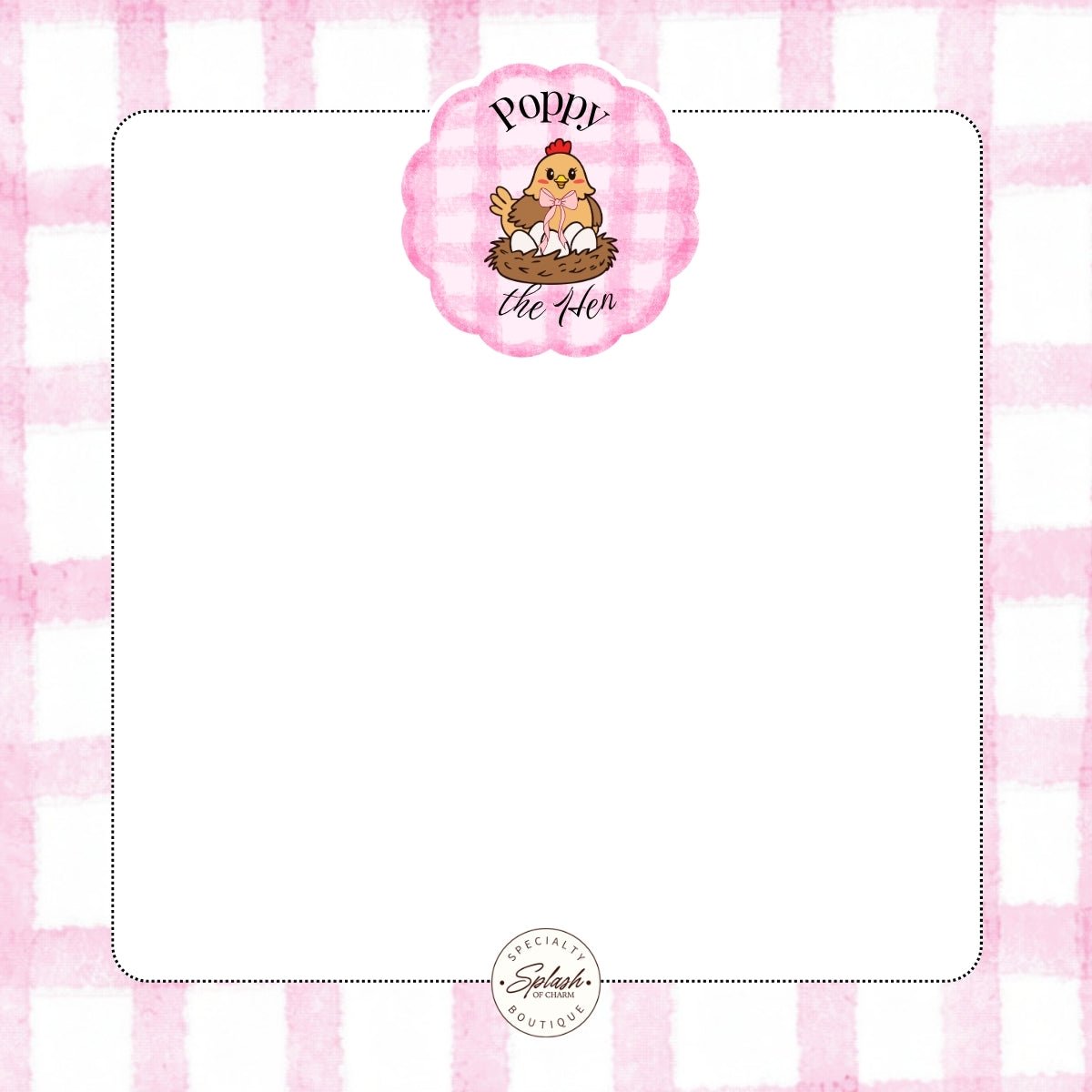 Poppy the Hen Mini Notepad | 3.5 x 3.5 Notepad - Splash of Charm
