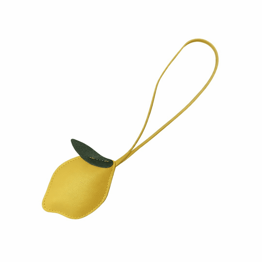 PU Leather Lemon Bag Charm | Cute Fruit Purse Accessory - Splash of Charm