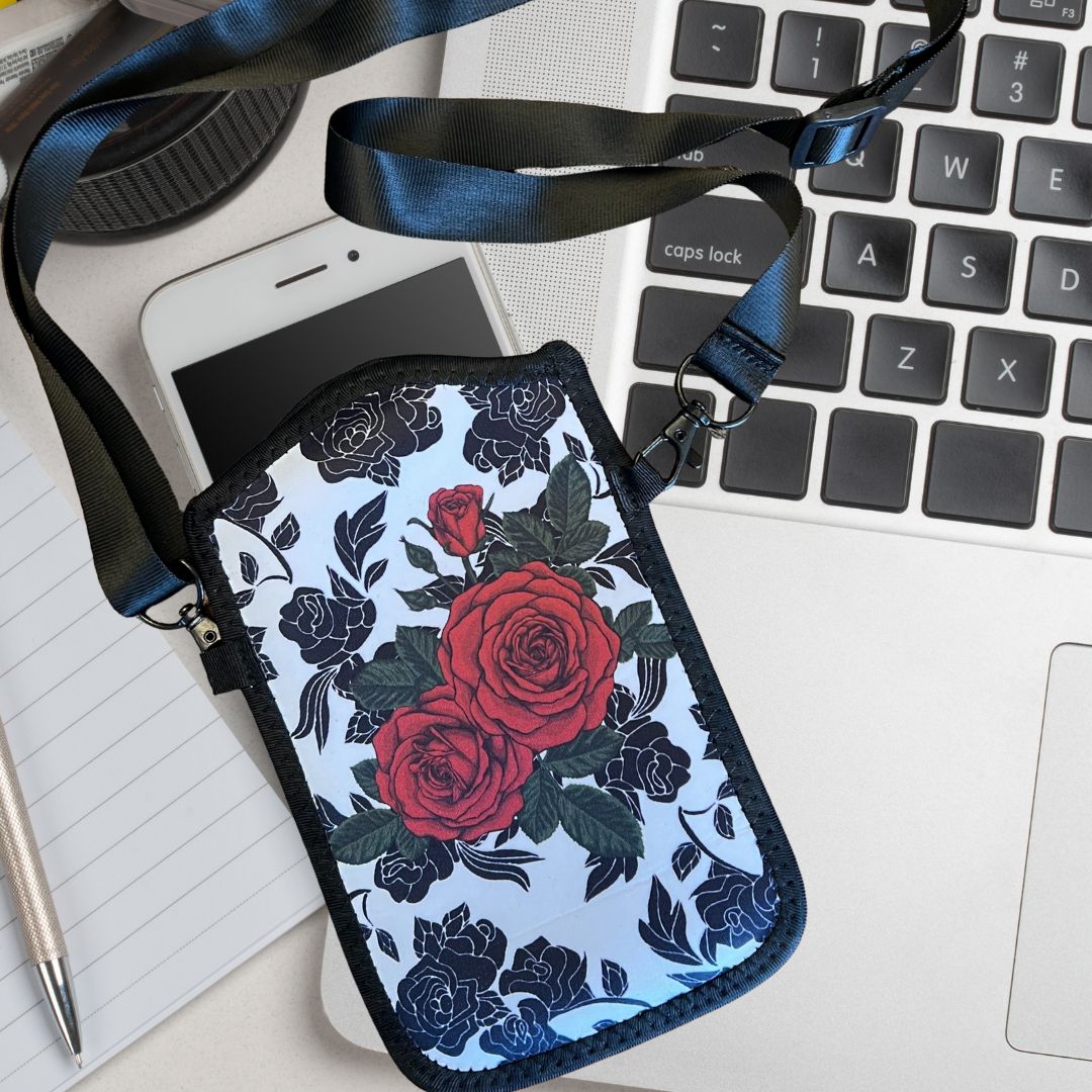 Red Rose Phone Pocket Sleeve – Stylish Protective Phone Accessory - Splash of Charm