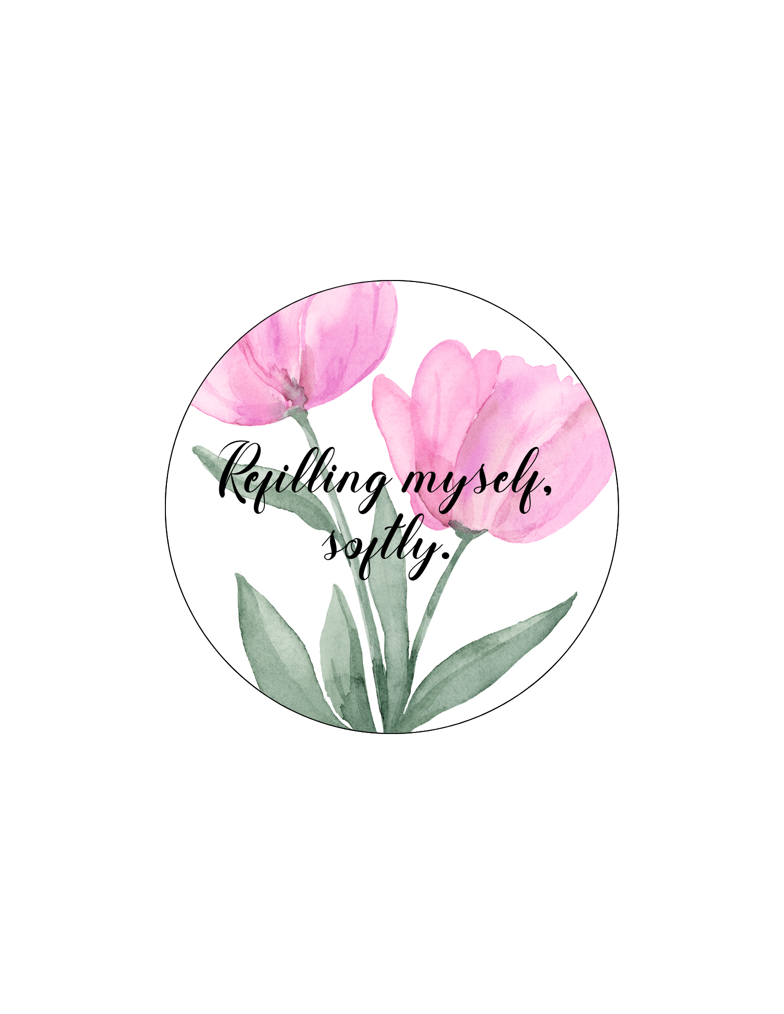 Refilling Myself Softly Floral Desk Coaster - Splash of Charm
