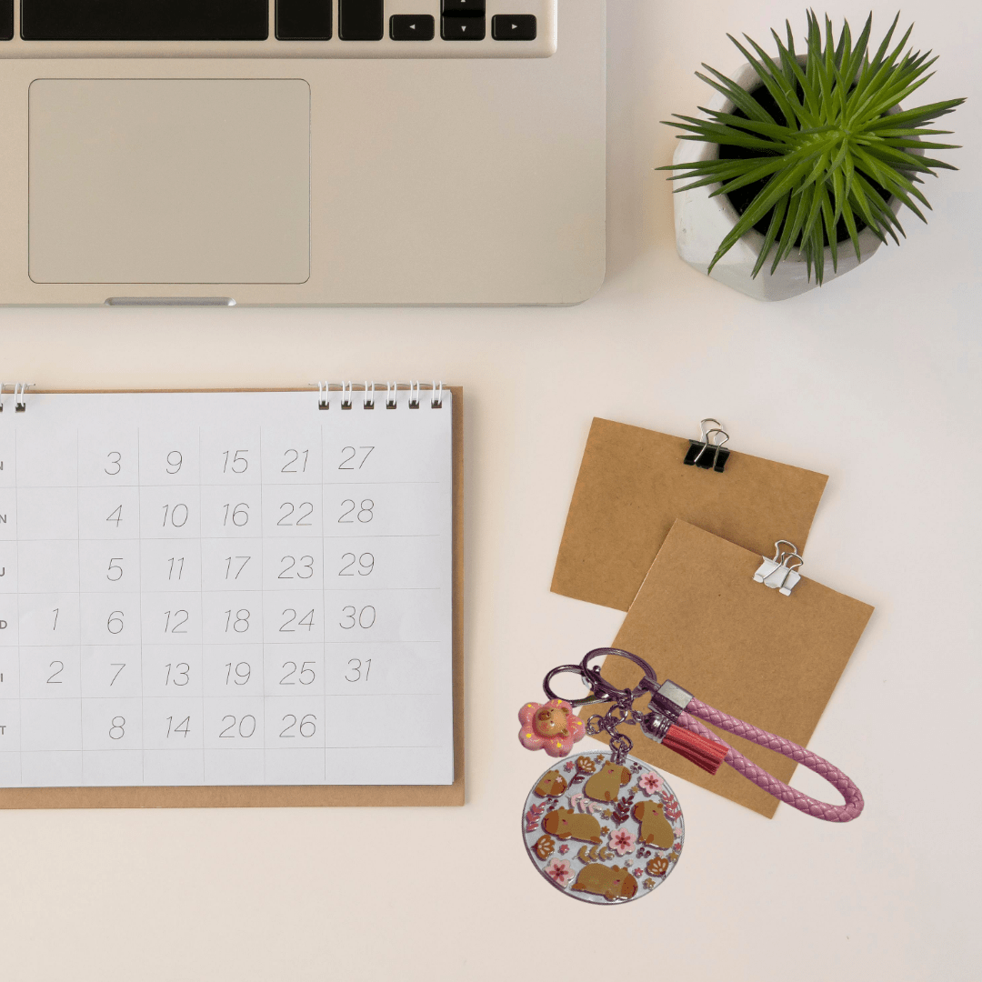 Round Acrylic Wristlet Keychain – Stylish and Functional Accessory - Splash of Charm