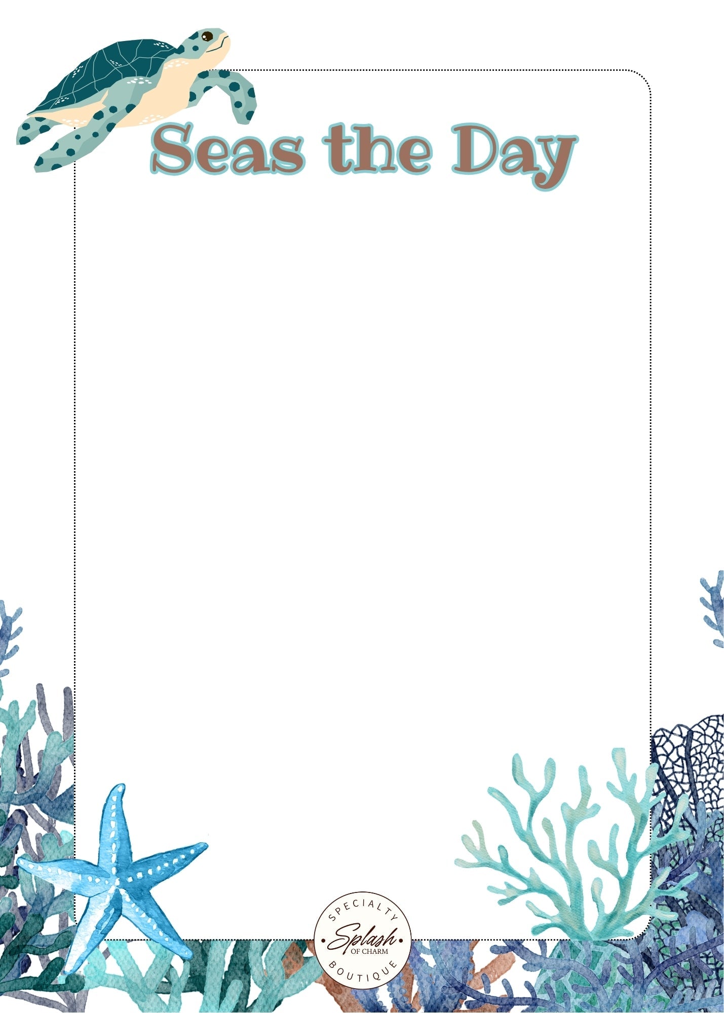Seas the Day 5x7 Notepad - Splash of Charm