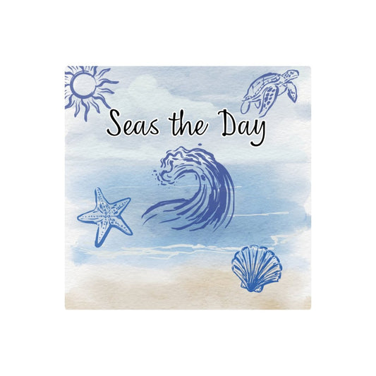 Seas the Day Canvas Tote Bag | Beach Tote - Splash of Charm
