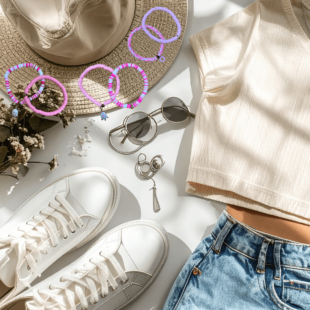 Silicone Bracelet Set w/Charms - Splash of Charm