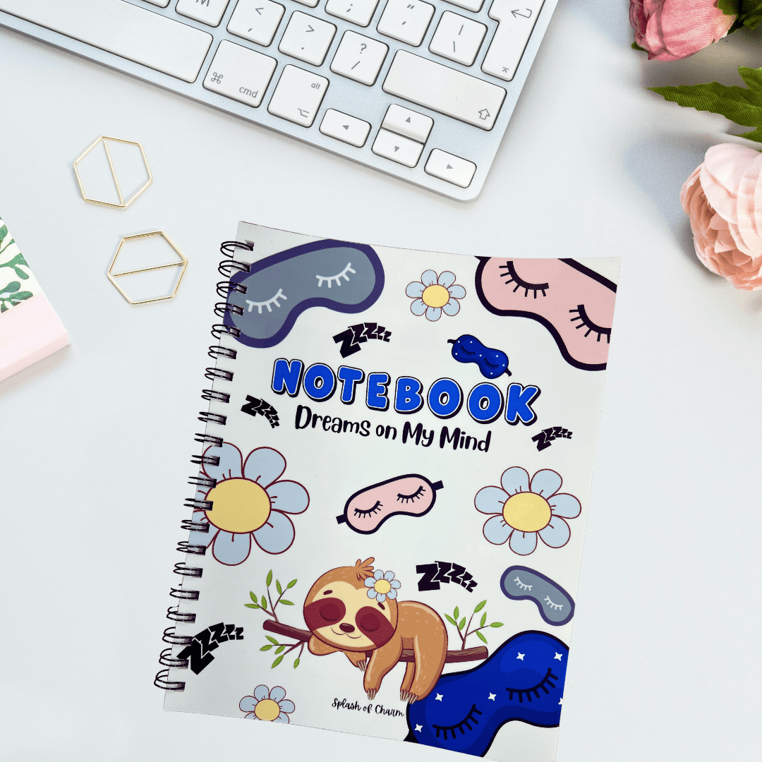 Sleepy the Sloth Spiral Notebook – Cute Sloth Notebook for Notes & School - Splash of Charm