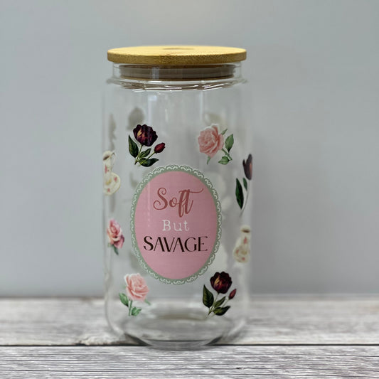 Soft but Savage Beer Can Glass Tumbler - Splash of Charm