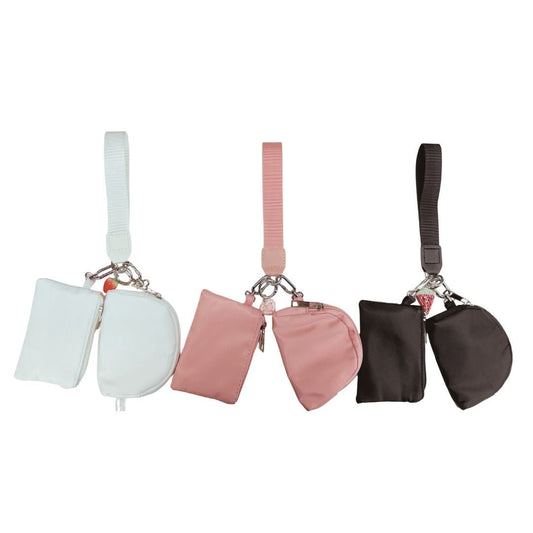 Soft Life Double Pouch Wristlet with Coquette Fruit & Cake Charms - Splash of Charm
