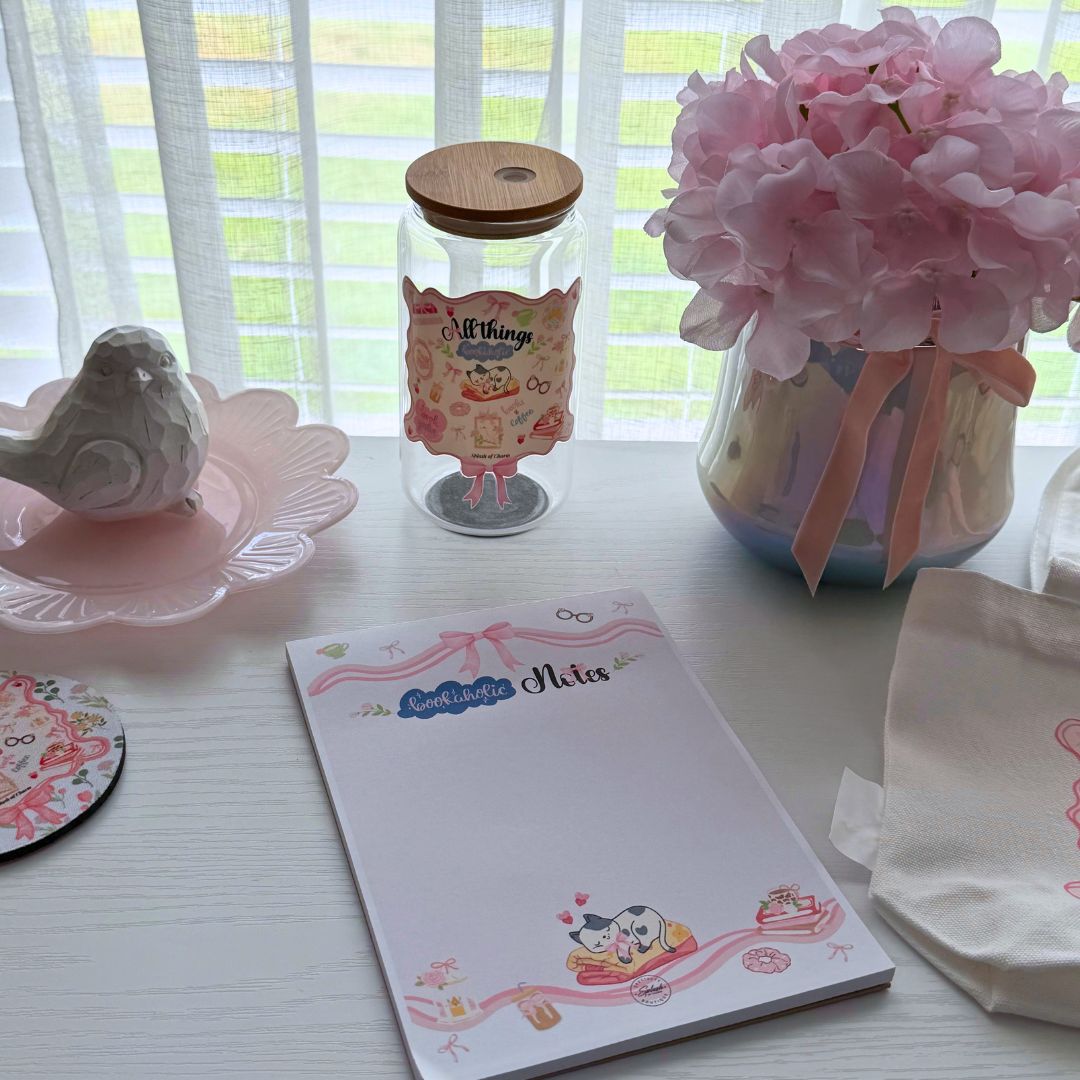 Soft Life Essentials Bundle – Tote, Glass Tumbler, Notepad & Coaster Set - Splash of Charm
