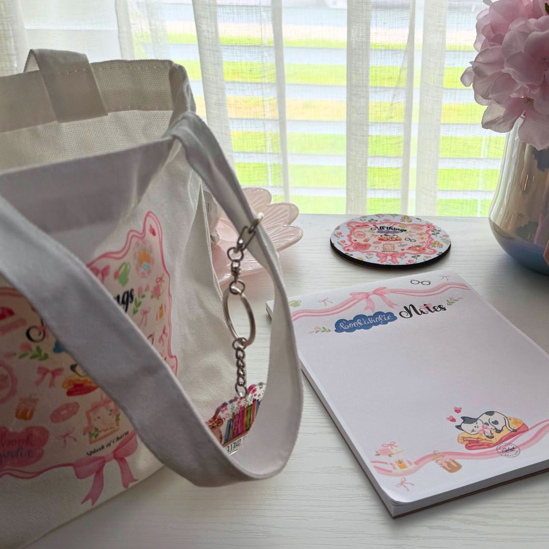 Soft Life Essentials Bundle – Tote, Glass Tumbler, Notepad & Coaster Set - Splash of Charm