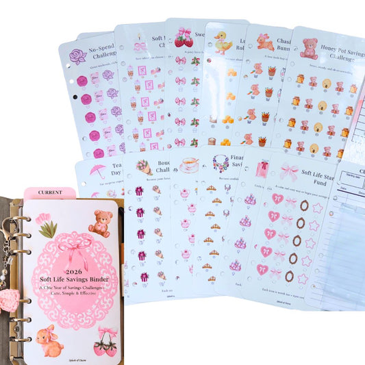 Soft Life Savings System™ | Complete A6 Savings Challenges & Sinking Fund System - Splash of Charm