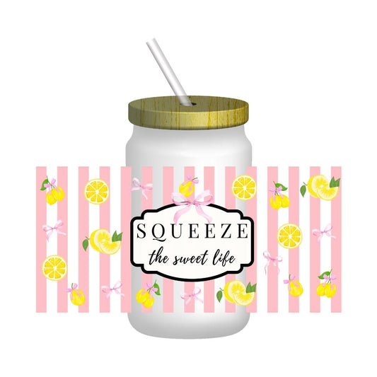 Squeeze the Sweet Life Libbey-Style Glass Tumbler | 16 oz - Splash of Charm