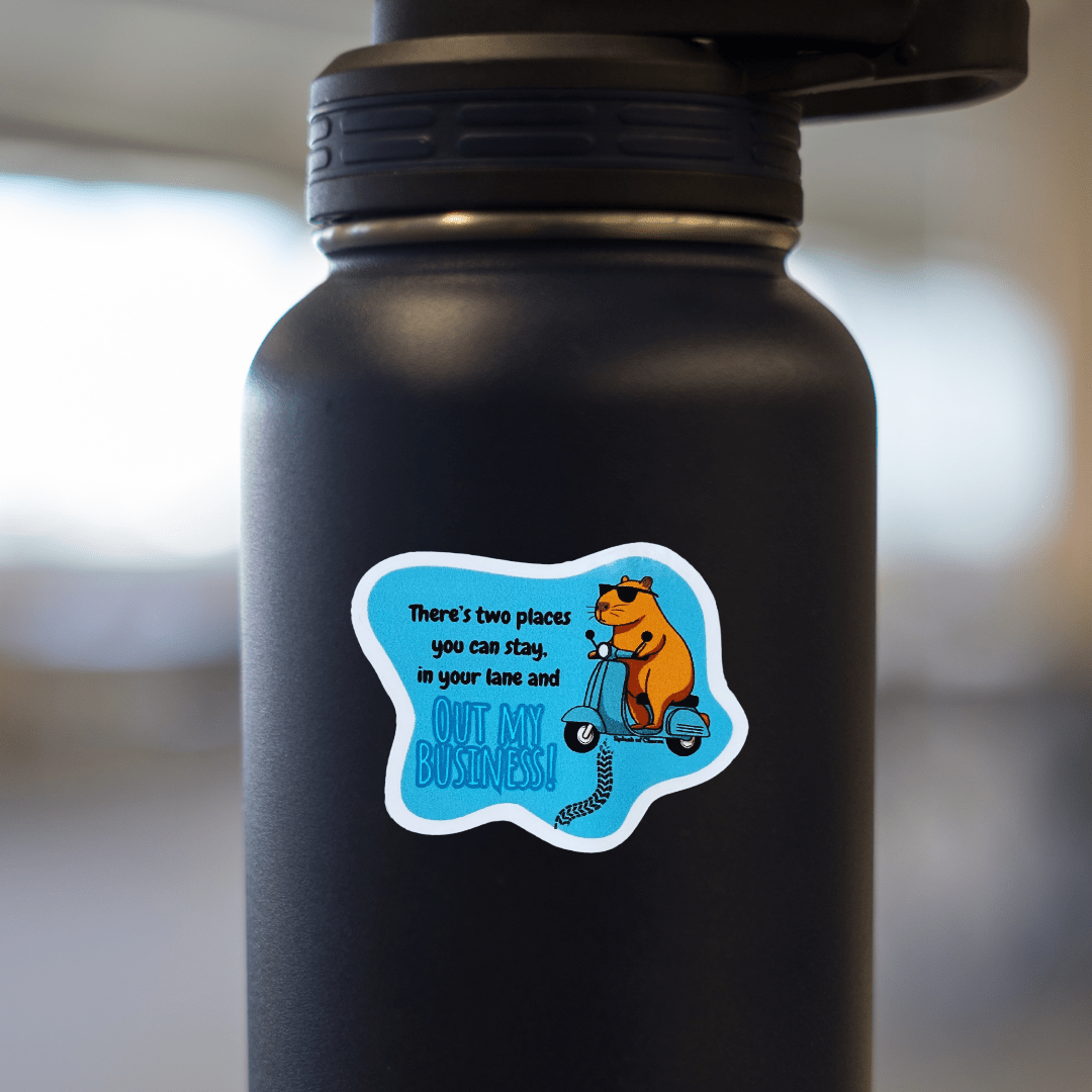 Stay in Your Lane Capybara Sticker – Funny Chill Animal Vinyl Decal - Splash of Charm