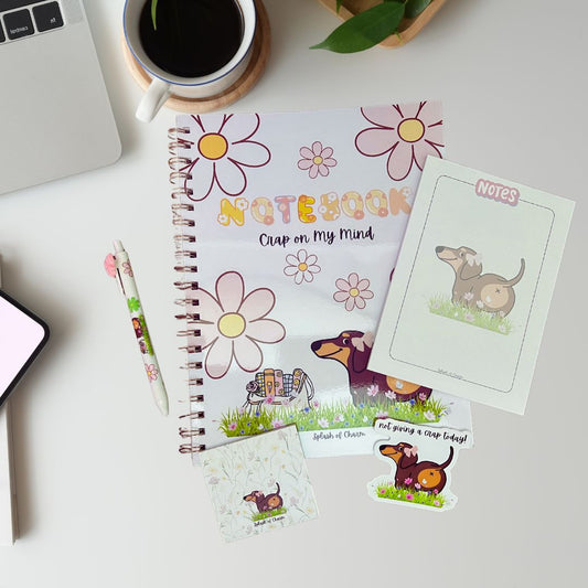 Study Buddy Bundle, Bean the Weenie Dog - Splash of Charm