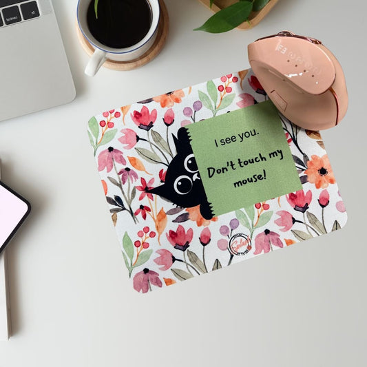 Suspicious Kitty Neoprene Mouse Pad - Splash of Charm