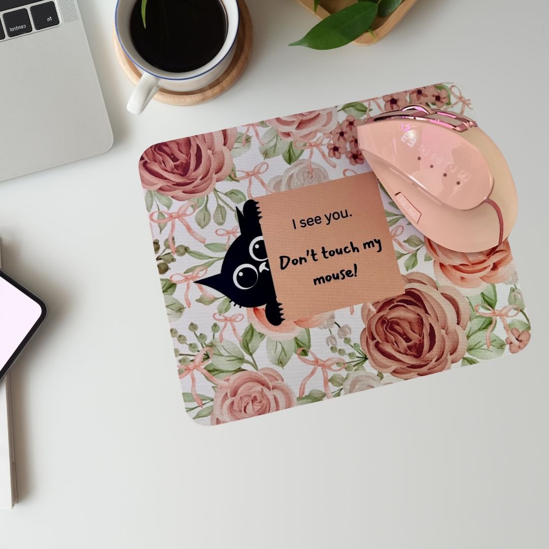 Suspicious Kitty Neoprene Mouse Pad - Splash of Charm