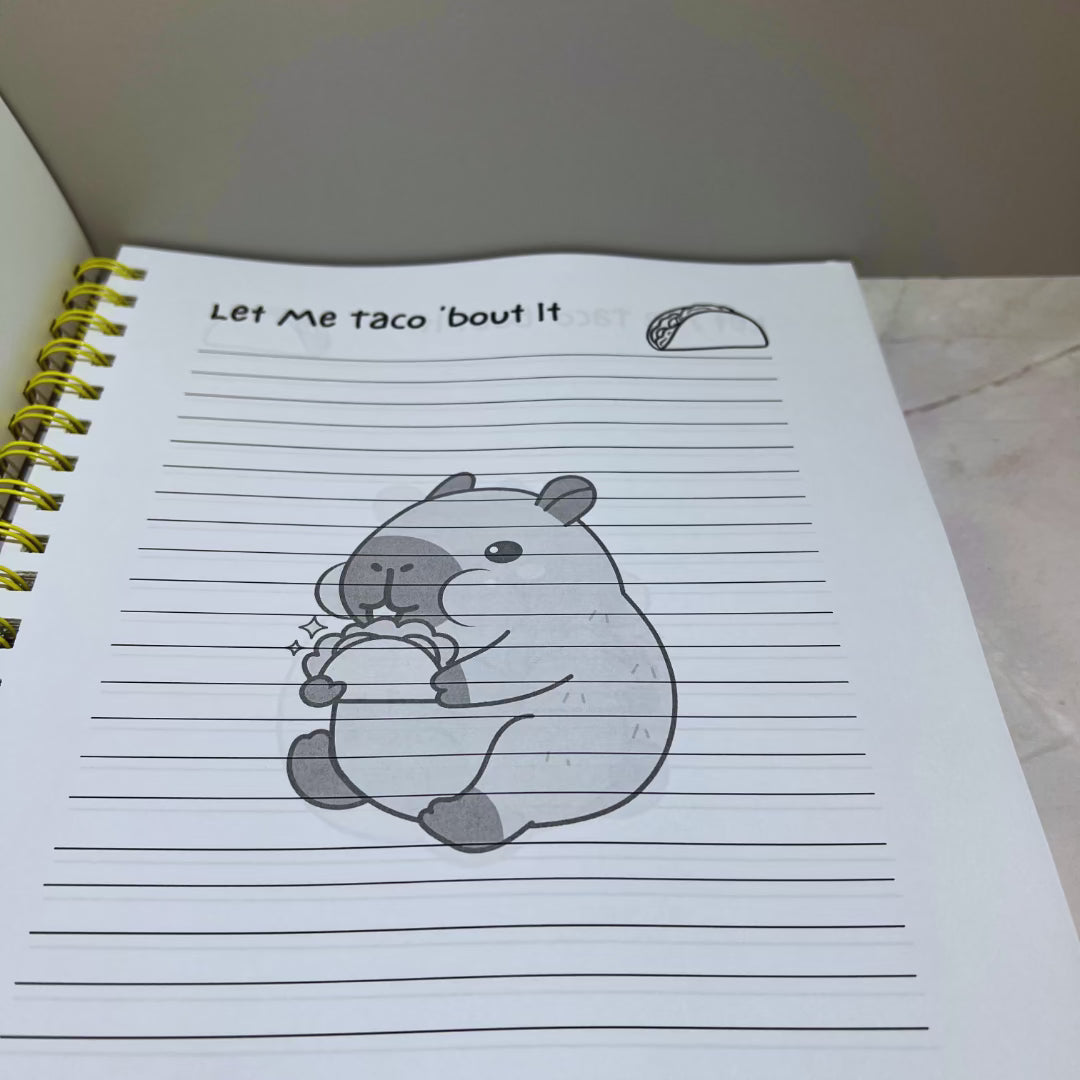 Taco the Capybara Spiral Notebook – Cute Capybara Notebook for Notes & School - Splash of Charm