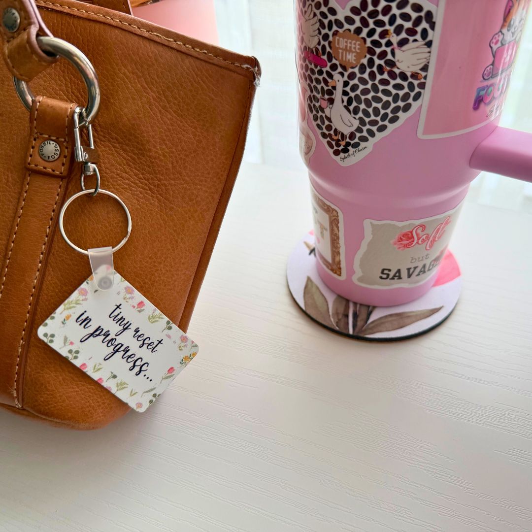 Tiny Reset in Progress Metal Keychain - Splash of Charm