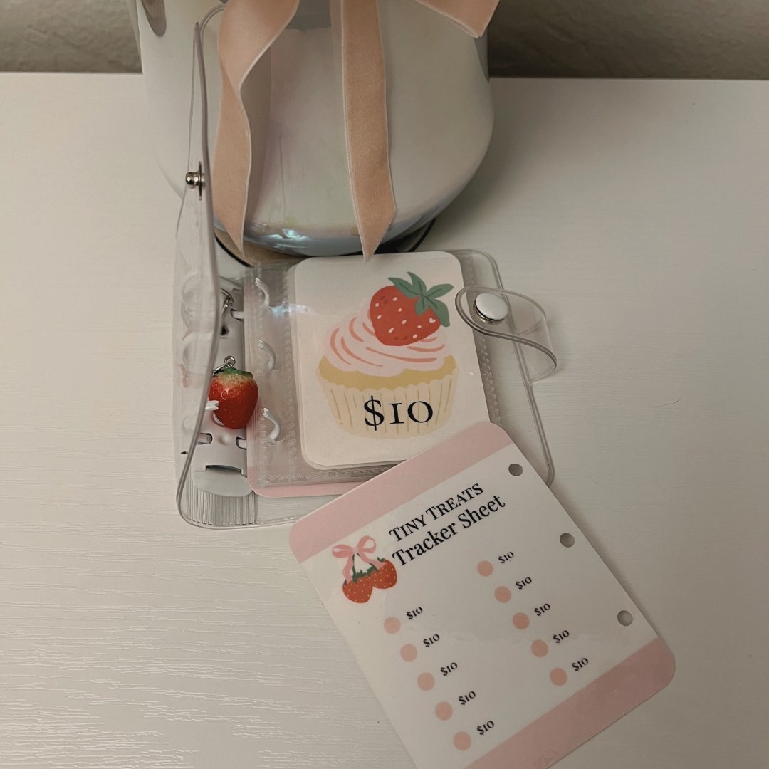 Tiny Treats Mini Savings Binder – Strawberry Soft Life Fund - Splash of Charm