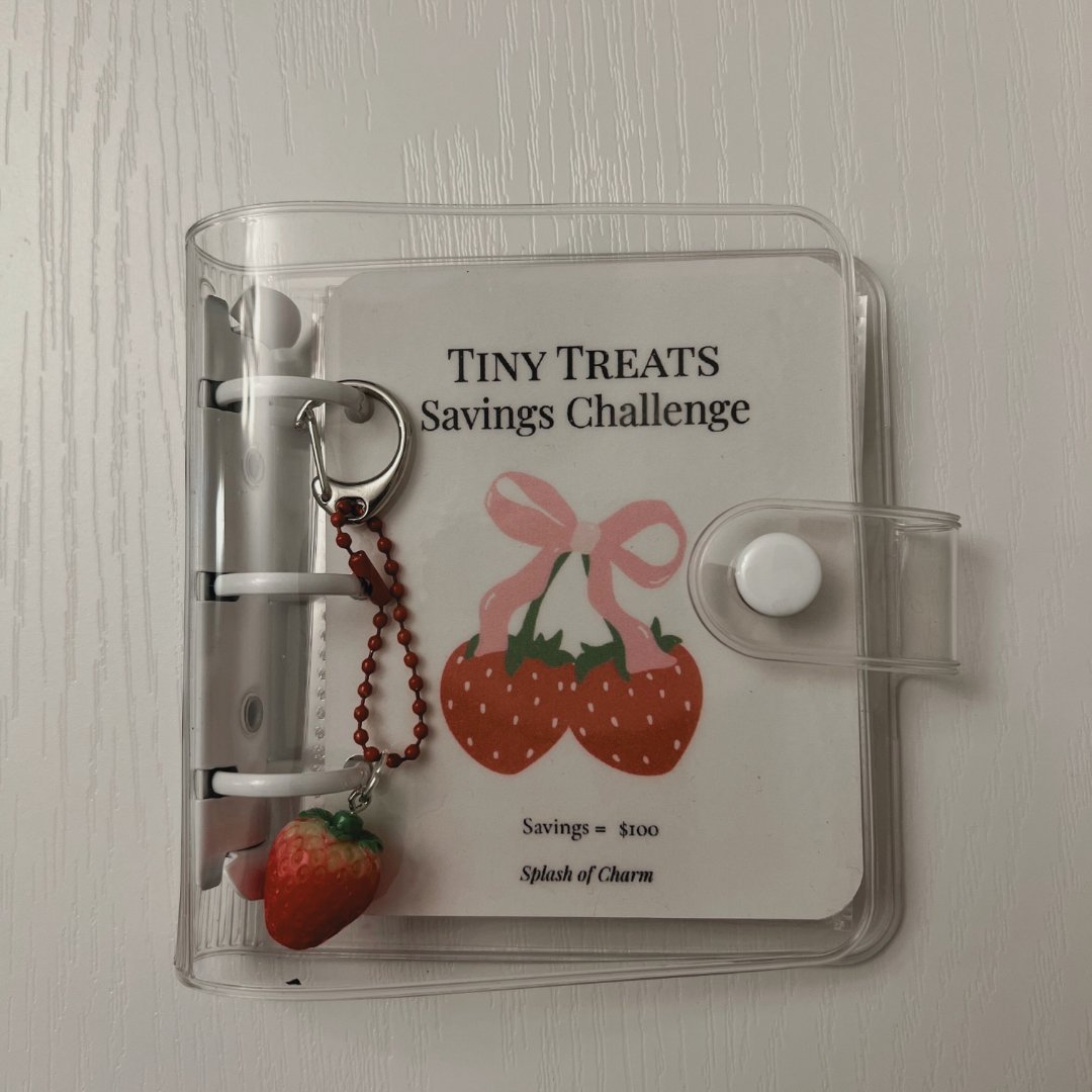 Tiny Treats Mini Savings Binder – Strawberry Soft Life Fund - Splash of Charm