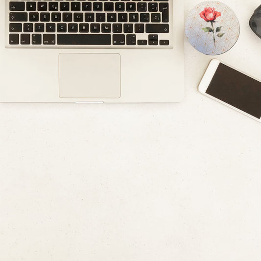 Vintage Pink Rose Desk Coaster – Elegant Floral Drink Coaster for Home & Office - Splash of Charm