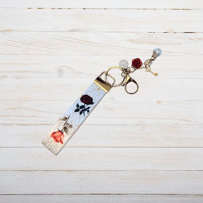 Vintage Red & Pink Rose Keychain | Elegant Floral Accessory & Gift for Keys, Bags, and Backpacks - Splash of Charm