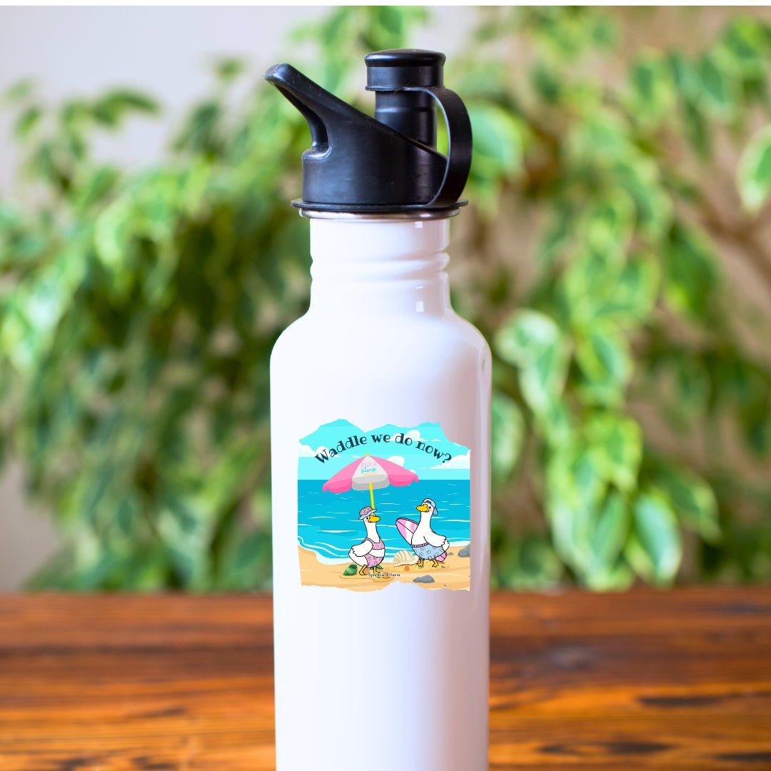 Waddle We Do Now? Vinyl Sticker | 3" Waterproof Beach Goose Sticker - Splash of Charm