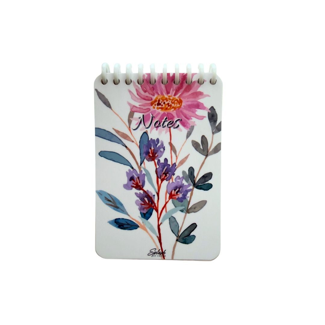 Watercolor Floral Notes Notepad – 4x6 Spiral Notebook, Soft Life Stationery, Botanical Desk Notepad, Giftable Mini Journal - Splash of Charm