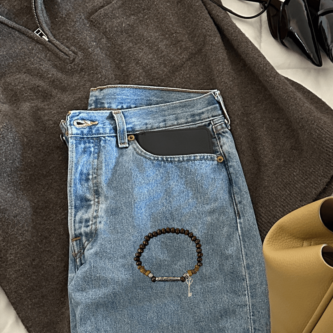 Wood Bead Bracelet with Charm – Boho Chic Jewelry Accessory - Splash of Charm