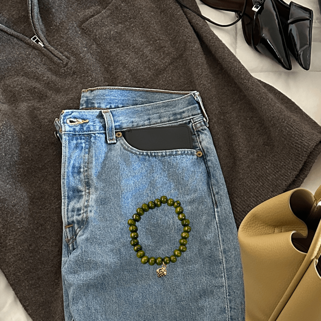 Wood Bead Bracelet with Charm – Boho Chic Jewelry Accessory - Splash of Charm