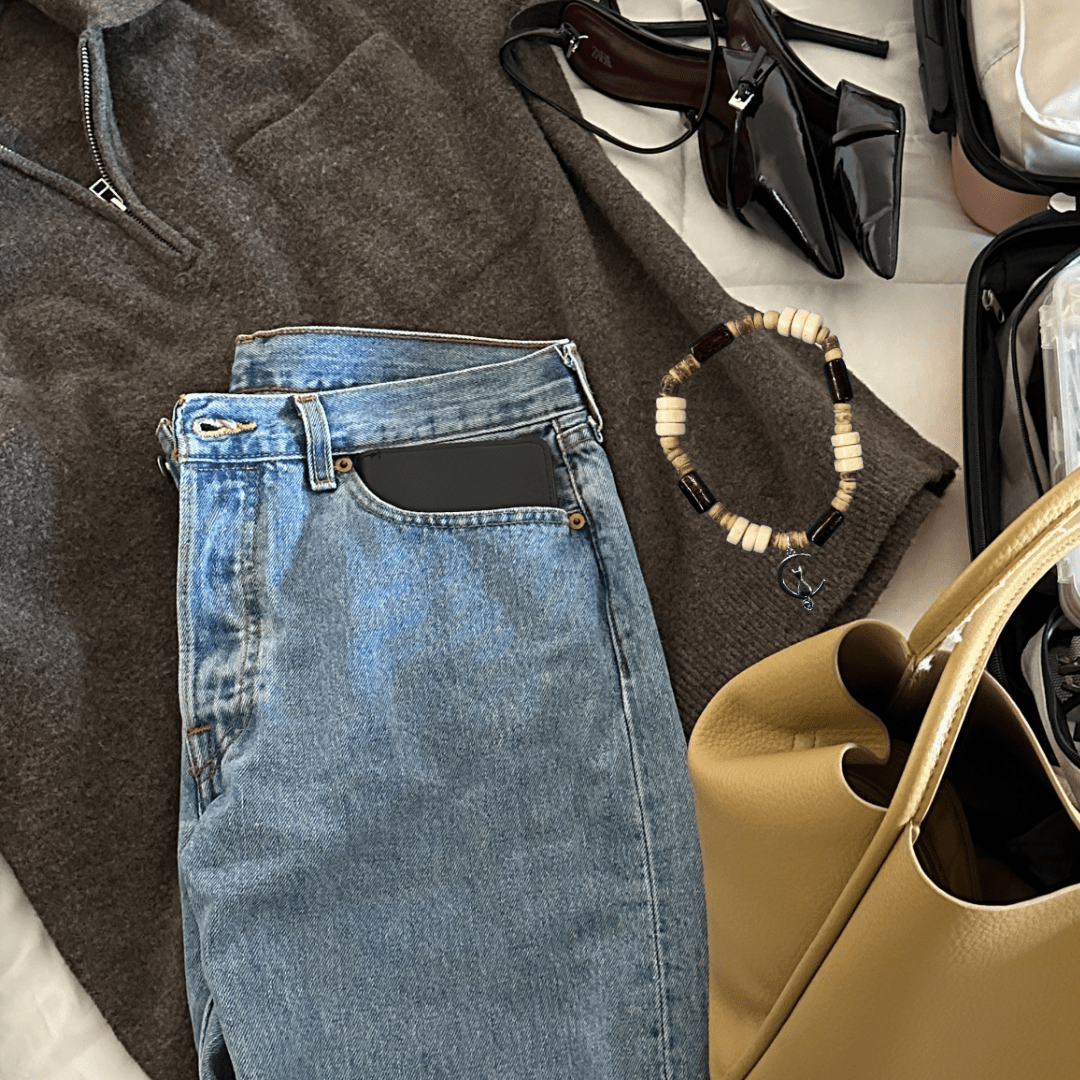 Wood Bead Bracelet with Charm – Boho Chic Jewelry Accessory - Splash of Charm